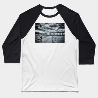 Digswell Viaduct Cyclist Baseball T-Shirt